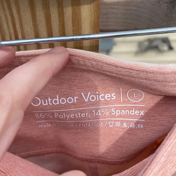 Madewell X Outdoor Voices® 3/4 Warmup Two Tone Pink Leggings Size Large - Picture 7 of 8